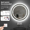 60cm Round Illuminated Bathroom Mirror Makeup Shaving Hairdressing Vanity Mirror