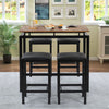 5PCS High Table & Chair Set Bar Kitchen Dining Breakfast Furniture Padded Stools