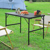 Ajustable Camping Table Portable Outdoor Trip BBQ Tall Metal Desk Garden Foldabl
