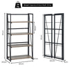 4-Tier Folding Bookshelf Industrial Bookcase Storage Organizer Display Stand