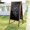 Wooden Folding A-Frame Chalkboard Pavement Sandwich Sign for Cafe Teaching Xmas