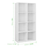 4 Tier Bookshelf Freestanding Bookcase Wood Display Cabinet 8 Cubes Storage Unit