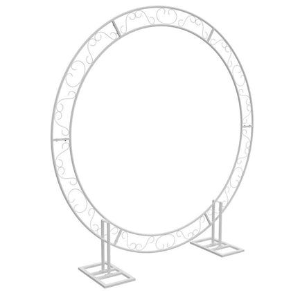Jumbo White Circle Metal Wreath Backdrop Stand Wedding Backdrop Party Stage Kit