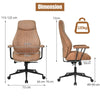 Swivel Suede Fabric Chair Ergonomic Home Office Computer Desk Chair W/ Reclining