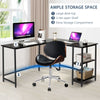 L-Shaped Corner Computer Desk Industrial PC Table Large Workstation with Storage