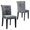 4/2X Dining Chairs Velvet Scroll Back Cushion Seat Kitchen Side Chair w/ Knocker