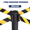 Set of 2 Belt Stanchion Crowd Control Barrier Stand with 190cm Retractable Belt