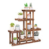 Tiered Wood Plant Stand Vertical Display Flower Pot Shelf Balcony Entryway Porch