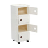 4 Drawer Side Table With Storage Bedside Nightstand Tea Sofa End Table W/ Wheels
