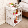 Chic White Wooden 3 Tier Bedside Table Storage Rack Organiser Cabinet Bookcase