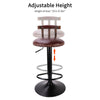 2PCS Brown Bar Stools Wooden Swivel High Leg Lifting Barstools Pub Cafe Dining