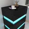 High Gloss 3 Drawers RGB LED Light Bedside Table Nightstand Cabinet Nightstand