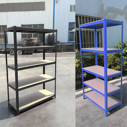 5 TIER BOLTLESS METAL SHELVING UNIT STORAGE RACKING SHELVES GARAGE WAREHOUSE