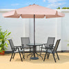 3M Patio Parasol w/6 Metal Ribs & Air Vent Sun Shade Beach Market Table Parasol