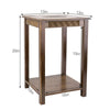 Vintage Carving Art Bamboo Tall Plant Stand Pot Holder Home Side Table End Table