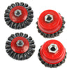 4pcs Twist Knot Semi Flat Wire Wheel Cup Brush Set Kit For 115mm Angle Kits UK