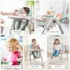 Adjustable Baby High Chair Foldable Reclining Infant Highchair Removable Trays