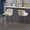 2x Bar Stools Velvet Breakfast Chairs Footrest Barstool with Spring Cushion