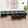 9 Piece Garden Set Black Solid Pinewood P7S2