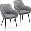 Dining Chairs Velvet Tub Chairs with Soft Padded Backrest and Arms Grey 2/4/6pcs
