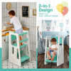 Kids Non-slip Kitchen Step Stool Toddler Learning Stool with Double Safety Rails