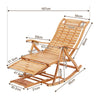 Extra Widen Bamboo Rocking Chair Recliner Lounger Swing Armchair Bed Relaxing