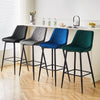 2X Modern Bar Stools Velvet Breakfast Stool Kitchen Pub Chair Metal Leg