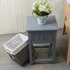 Bedside Table Unit Cabinet Wicker Basket Nightstand Drawer Storage Bathroom New