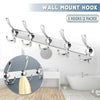 2 Pack Stainless Steel 15 Hooks Coat Clothes Door Holder Rack Hook Wall Hanger