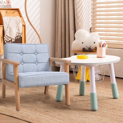 Corner Mini Kids Sofa 1 Seater Suite Armchair Wooden Frame Children Chair Home