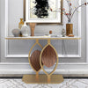 Decorative Leaf Pedestal Marble Console Table Large Wall Porch Entryway Table UK