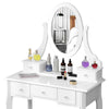 Dressing Table with Drawers, Mirror Stool Set Makeup Desk Vanity Table Bedroom
