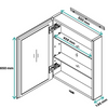 Bathroom Mirror Cabinet Cupboard Storage With Adjustable Shelf 500 x 650 mm