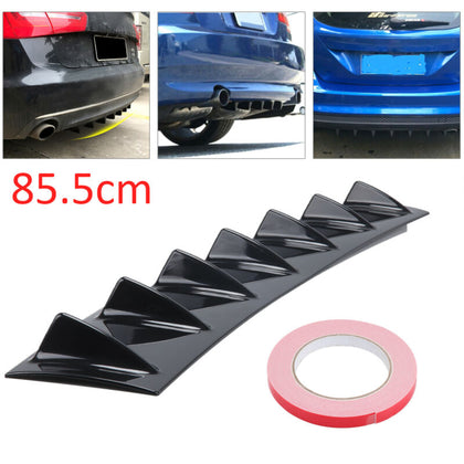 85cm Universal Shark Fin 7 Wing Lip Rear Bumper Diffuser Spoiler Gloss Black