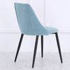 4Pcs Blue Velvet Dining Chairs Kitchen Dinning Room Metal Leg Modern Padded Seat