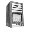 Bedroom Cabinet Bedside Bathroom Table Nightstand Storage Unit Wicker Grey New