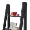 5 Tier Ladder Shelf Storage Shelving Unit Bookcase Wooden Black Display Stand