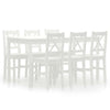 7 Piece Dining Set Pinewood White M7C0