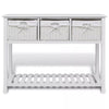 Wooden Wicker Basket Cabinet Storage Sideboard Chest Of Drawers Rack Shelf White