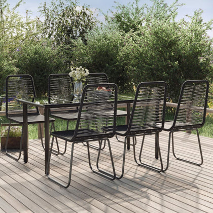 7 Piece Garden Dining Set Black I6L0