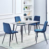 Set of 2 Velvet Dining Chairs Soft Padded Seat Metal Legs Modern Office Kitchen