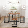5-Piece Dining Table & Chair Set Bar Pub Table and Four Stool Set w/ MDF Table