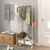 Versatile Heavy Duty Metal Clothing Rail Coat Rack on Wheel with Storage Shelves