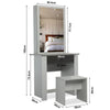 Dressing Table with Drawers, Mirror Stool Set Makeup Desk Vanity Table Bedroom