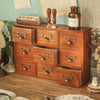 9 Drawer Desktop Storage Box Retro Wooden Organizer Cabinet Case For Small Items