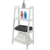 White 4 Tier Ladder Shelf Wooden Storage Unit Rack Display Stand Bathroom New