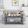 Industrial Coffee Table Vintage Retro End Table Living Room Furniture Mesh Shelf
