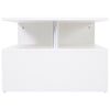 2 Tier Coffee Table End/Side Table Modern Design w/Open Shelf Living Room White
