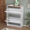 Shoe Cabinet Storage Wooden 4 Hidden Shelves Footwear Organiser Cupboard Unit UK