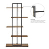 Industrial Display Shelf Storage Unit Staggered layering Metal Frame Bookcase